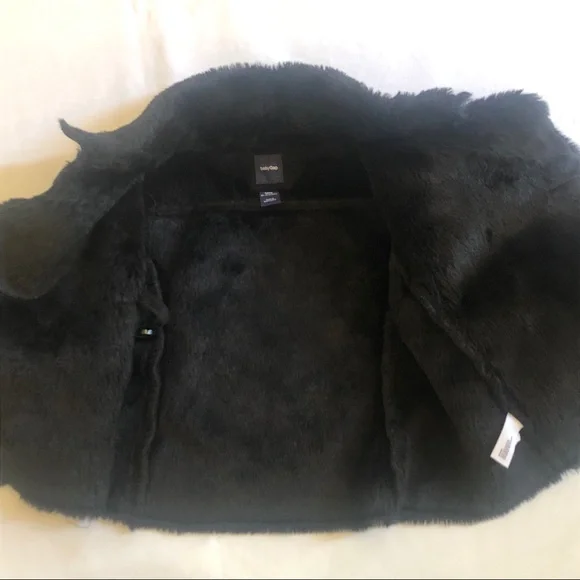 Baby Gap Black Coat with Faux Fur Girls 12-18 Months - Picture 5 of 10